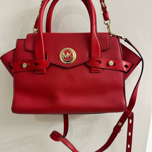 Michael Kors Saffiano Red Medium Bag - Picture 2 of 8